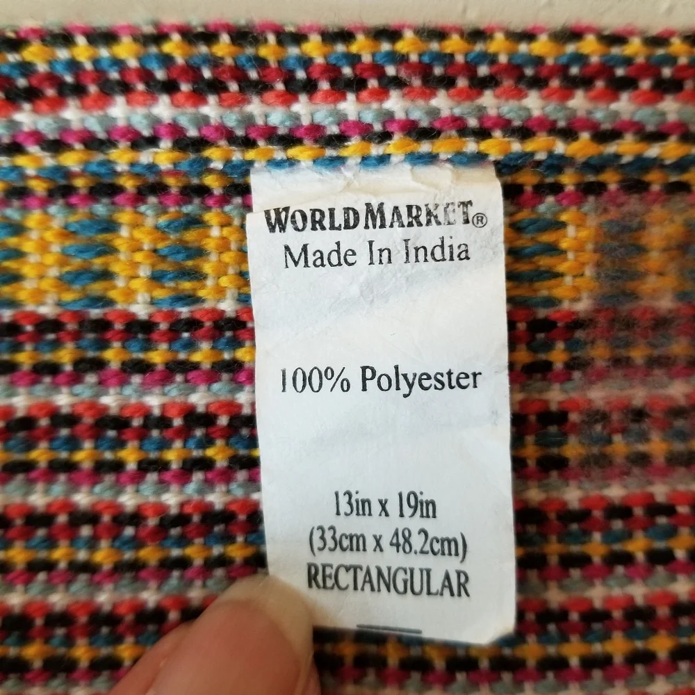 World Market Woven Multi Stripe Tassel Placemats Qty 4
